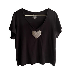 Stunning Context for Lord and Taylor vneck t shirt sparkling heart size 2X